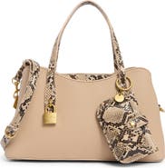 Tahari Gemma Faux Leather Satchel with Snake Embossed Trim