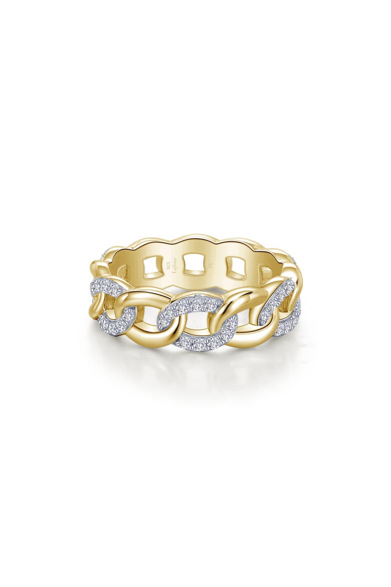 Simulated Diamond Pavé Link Eternity Ring, Main, color, WHITE
