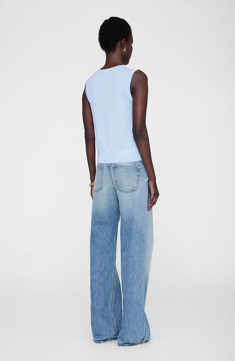 ANINE BING Moni Crop Tank, Alternate, color, Pale Blue