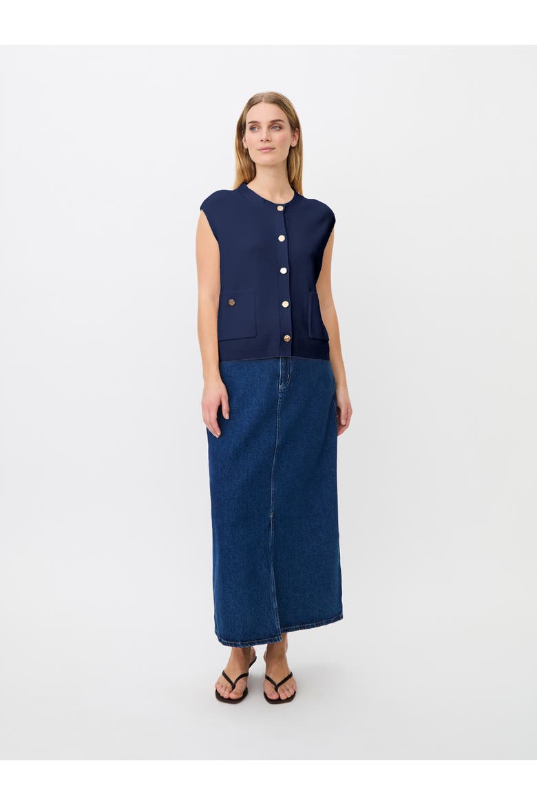 MaLossan Button-Front Knit Vest, Alternate, color, Medieval Blue