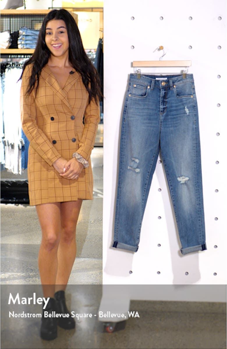 Allison Distressed Cuff Hem Mom Jeans, sales video thumbnail