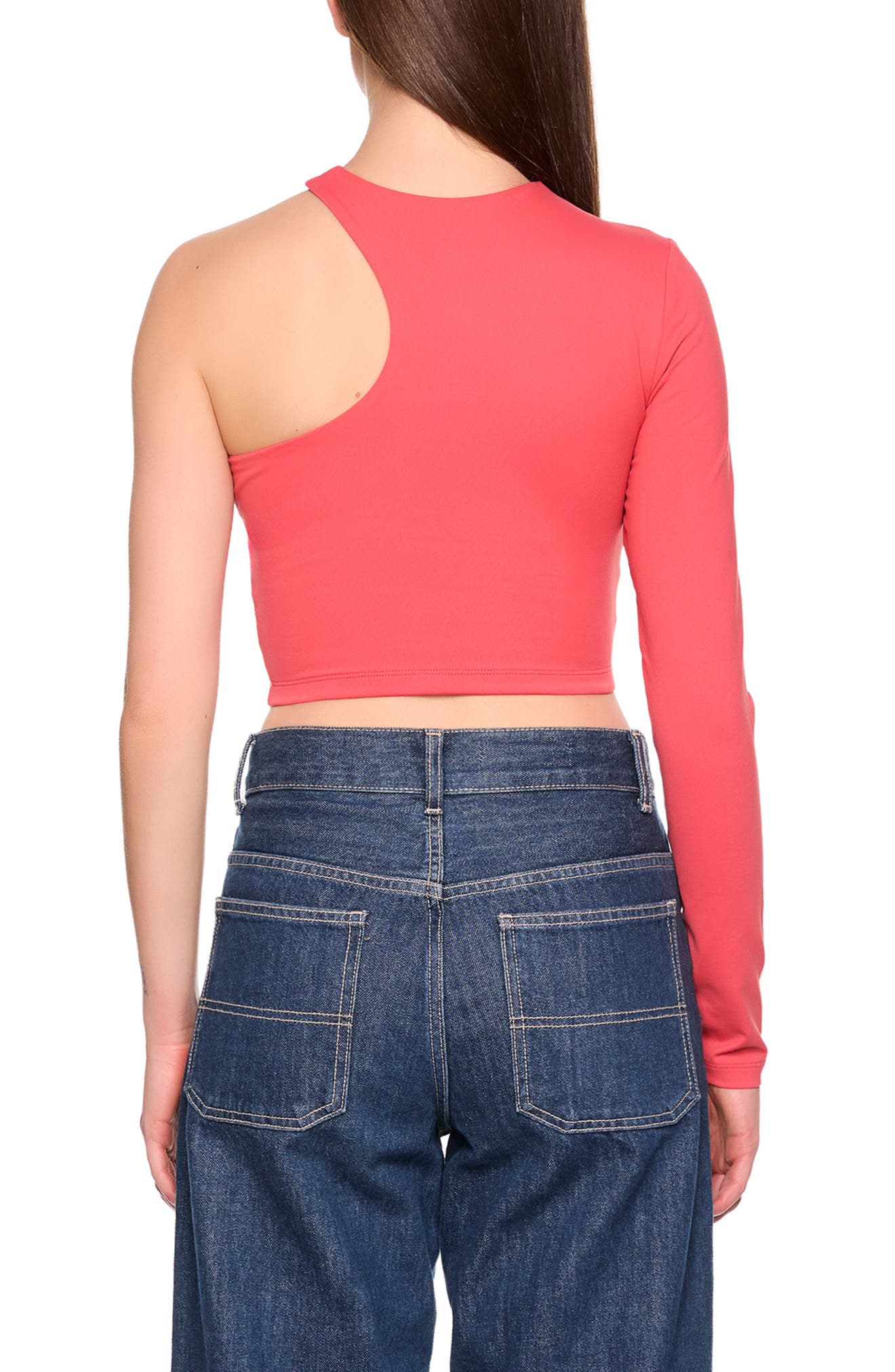 One-Shoulder Cutout Crop Top - image 2