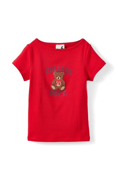 Kid's Fitted Short Sleeve Essential Boat Neck Tee