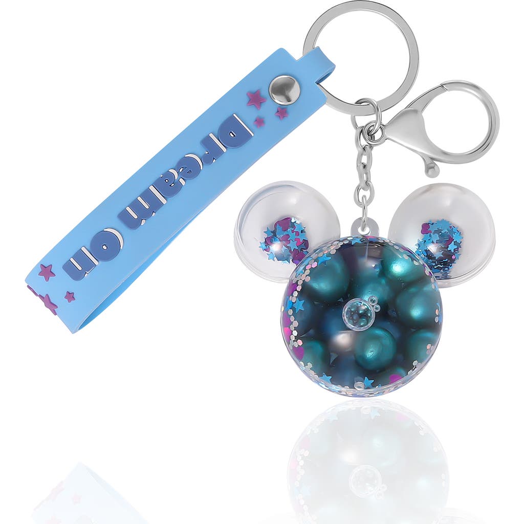 Disney Mickey Mouse Shaped Liquid Keychain In Blue