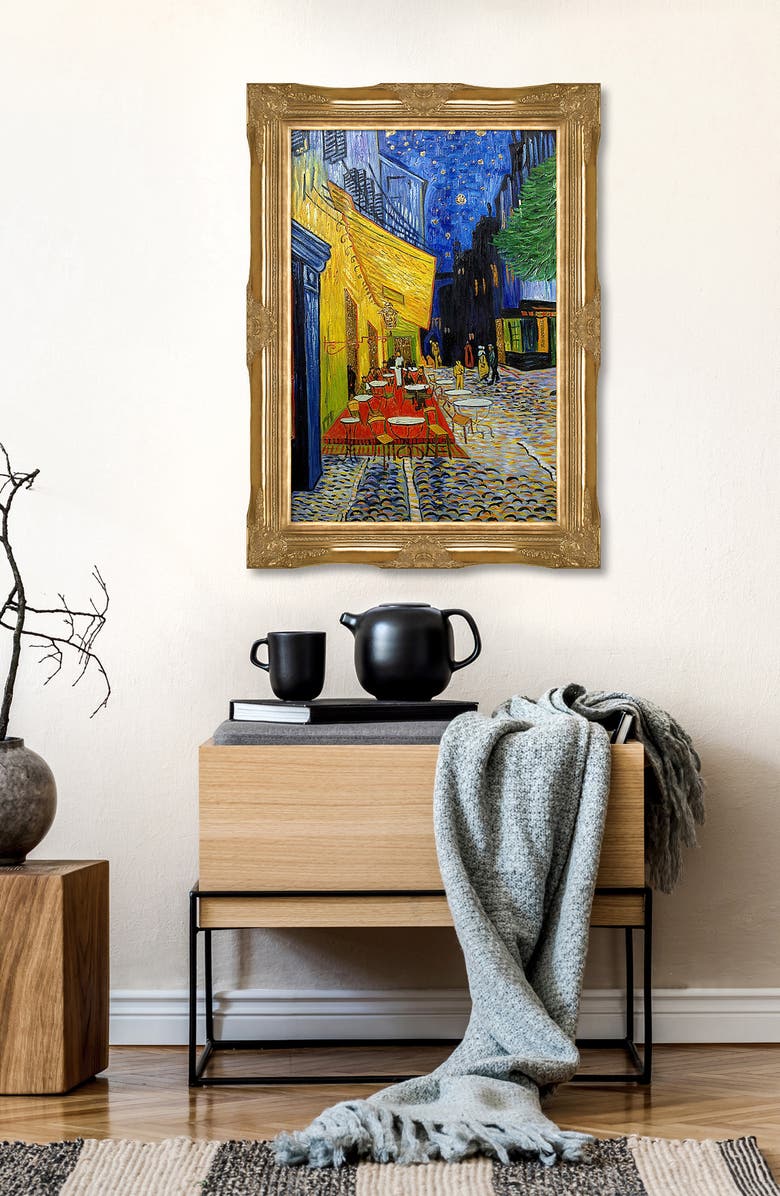 OVERSTOCK ART La Pastiche Cafe Terrace at Night (Luxury Line) Reproduction Canvas Art, Alternate, color, 