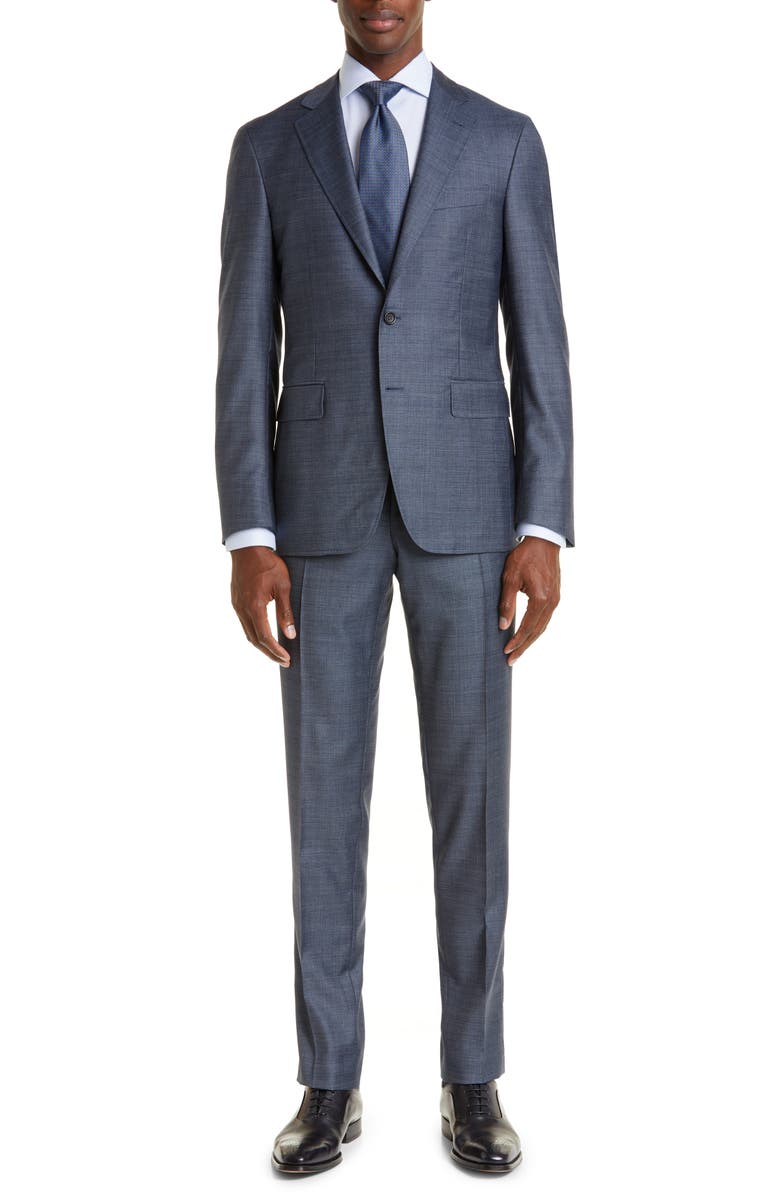 Canali Kei Denim Effect Wool Suit, Main, color,