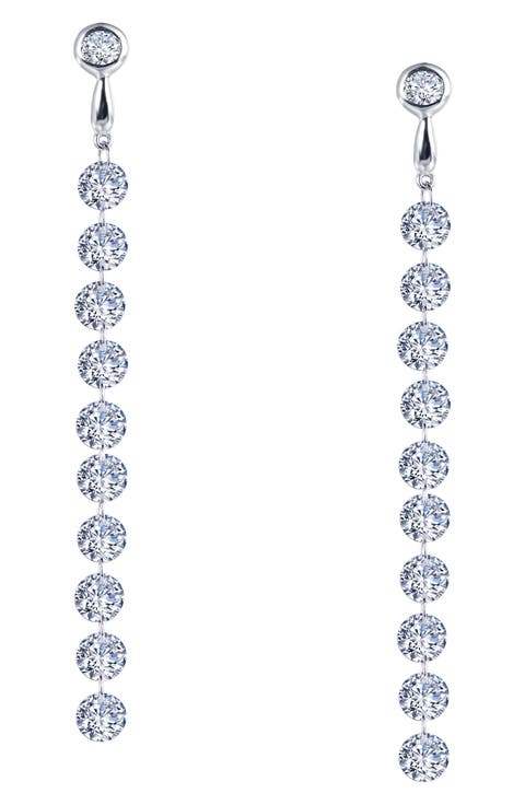Simulated Diamond Linear Drop Earrings