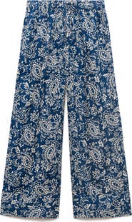 MANGO Print Cotton Pants