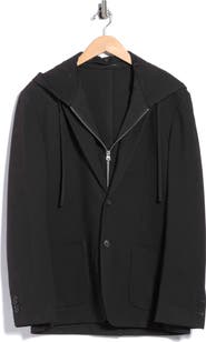 TOM BAINE Solid Stretch Hoodie Blazer