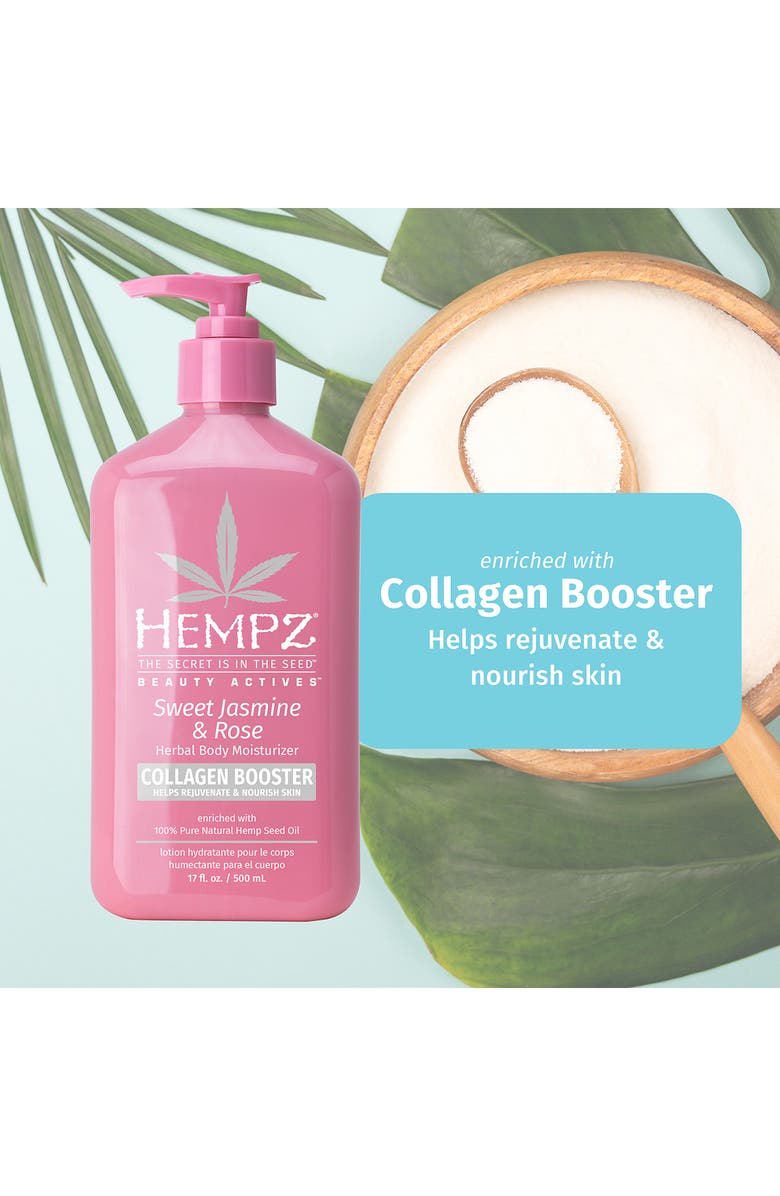 HEMPZ Beauty Actives Sweet Jasmine & Rose Herbal Body Moisturizer with Collagen Booster, Alternate, color,