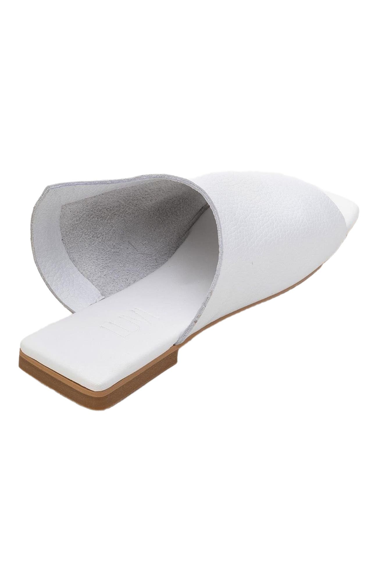 Forever 
Always Shoes Orianna Leather Slide Sandal, Alternate, color, White Leather