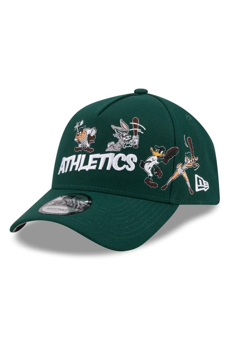 Youth New Era Green Athletics Looney Tunes A-Frame 9FORTY Adjustable Hat, Main, color, Green