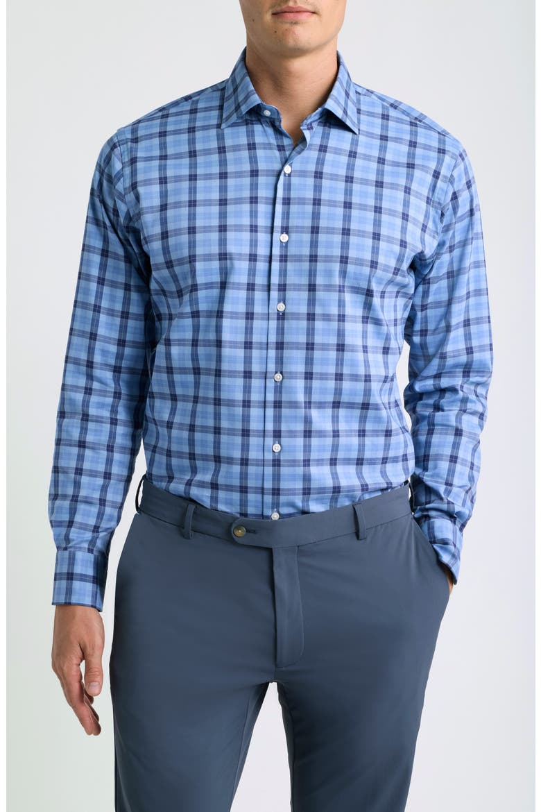 Henry Plaid Stretch Button Up Sport Shirt, Main, color, LAKESIDE