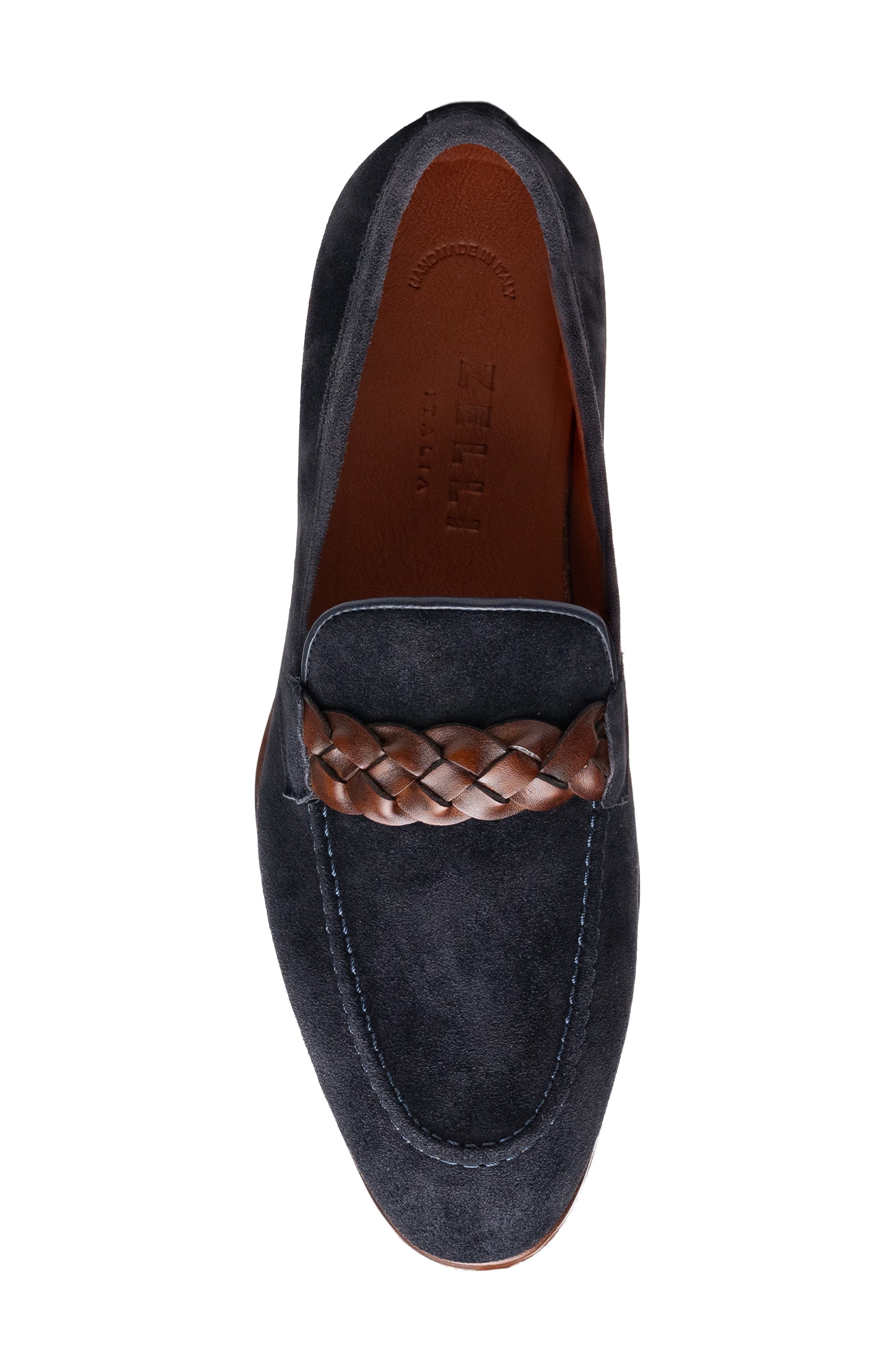 Pisa Leather Loafer, Alternate, color, NAVY