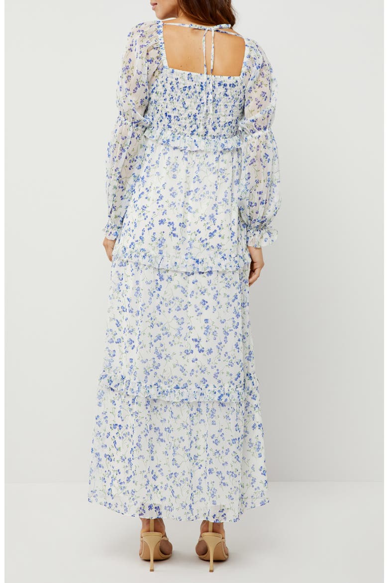 Smocked Floral Maternity Dress, Alternate, color, WHITE FLORAL