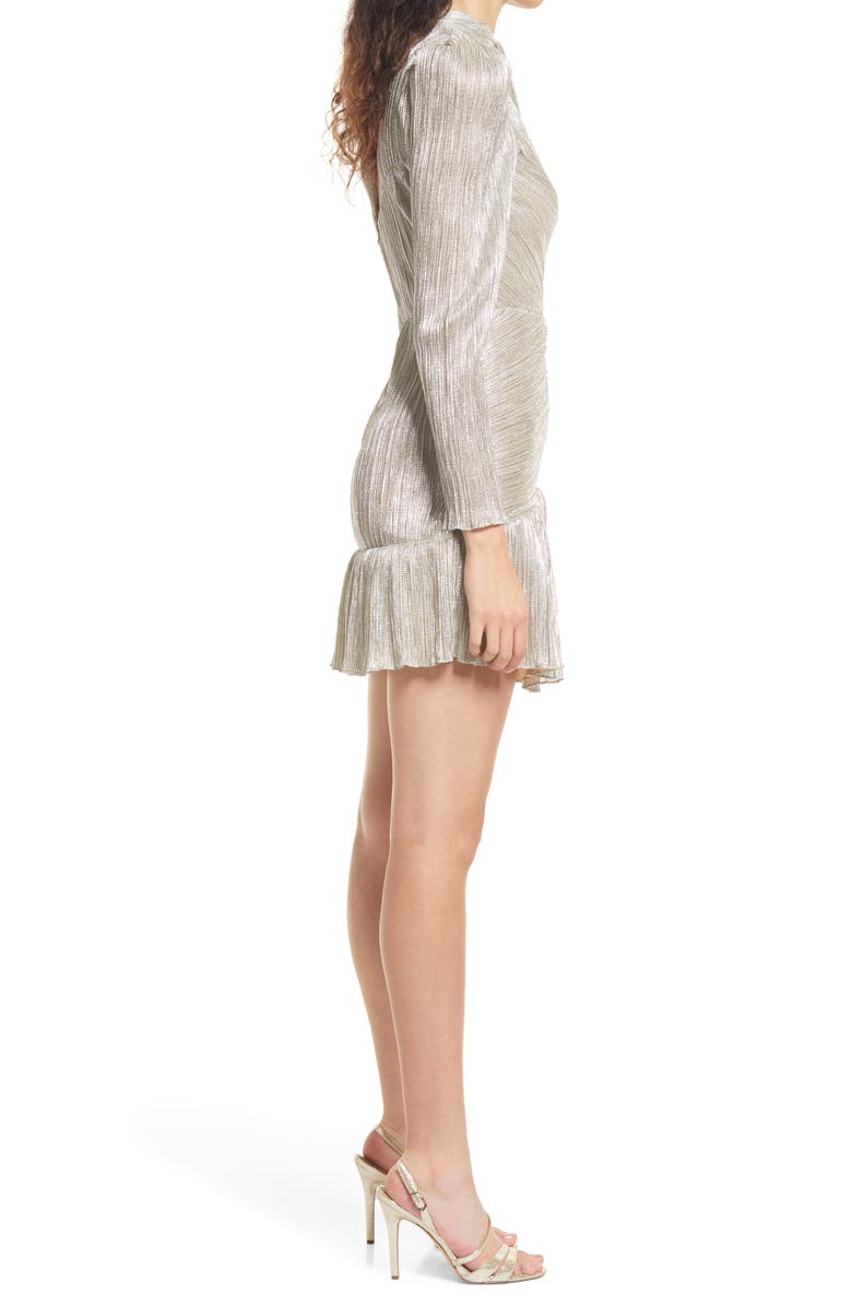 Saylor Saydee Metallic Long Sleeve Minidress, Alternate, color, 