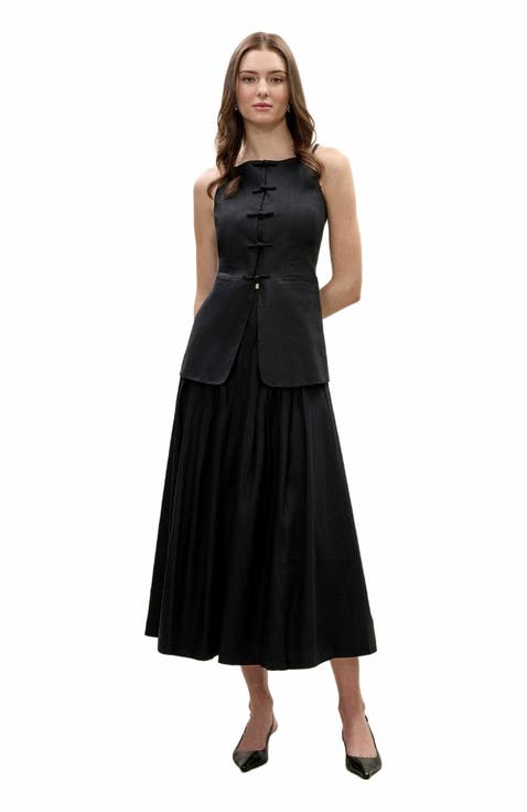 Beatrice Stretch Linen Skirt