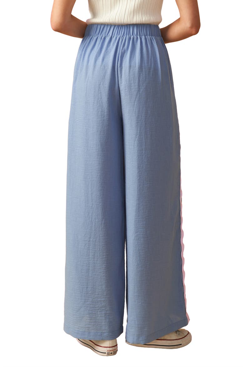 Wavy Wide Leg Pants, Alternate, color, BLUE