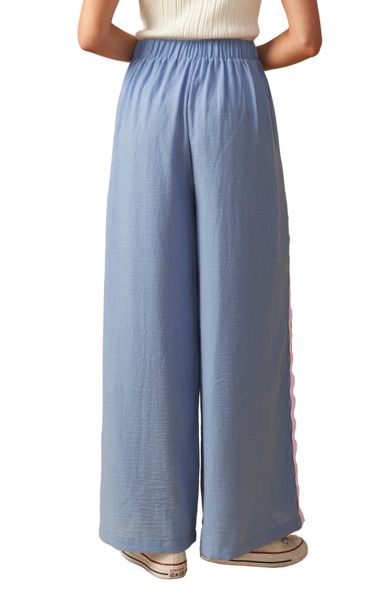 FLYING TOMATO Wavy Wide Leg Pants, Alternate, color, Blue