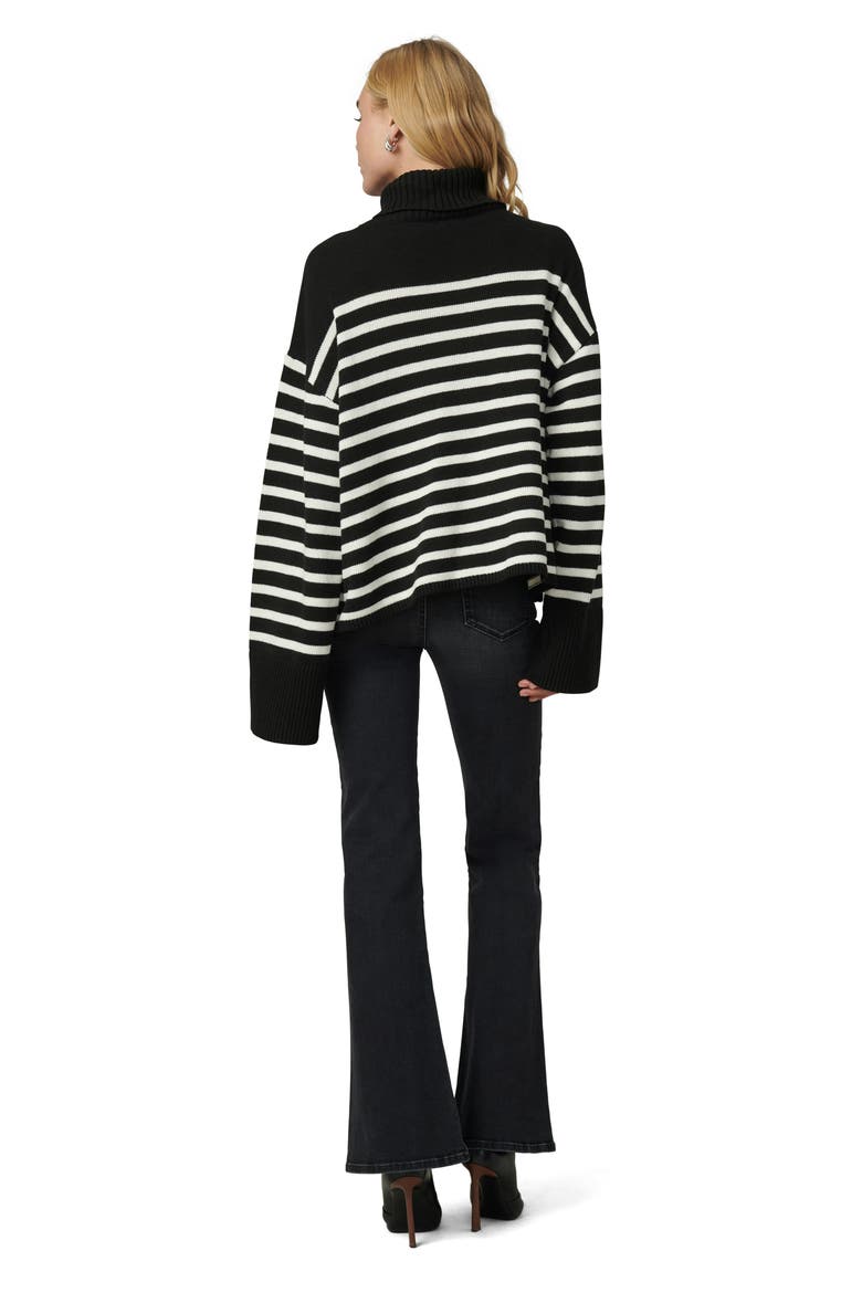 The Penelope Stripe Sweater, Alternate, color, BLACK WITH WHITE S