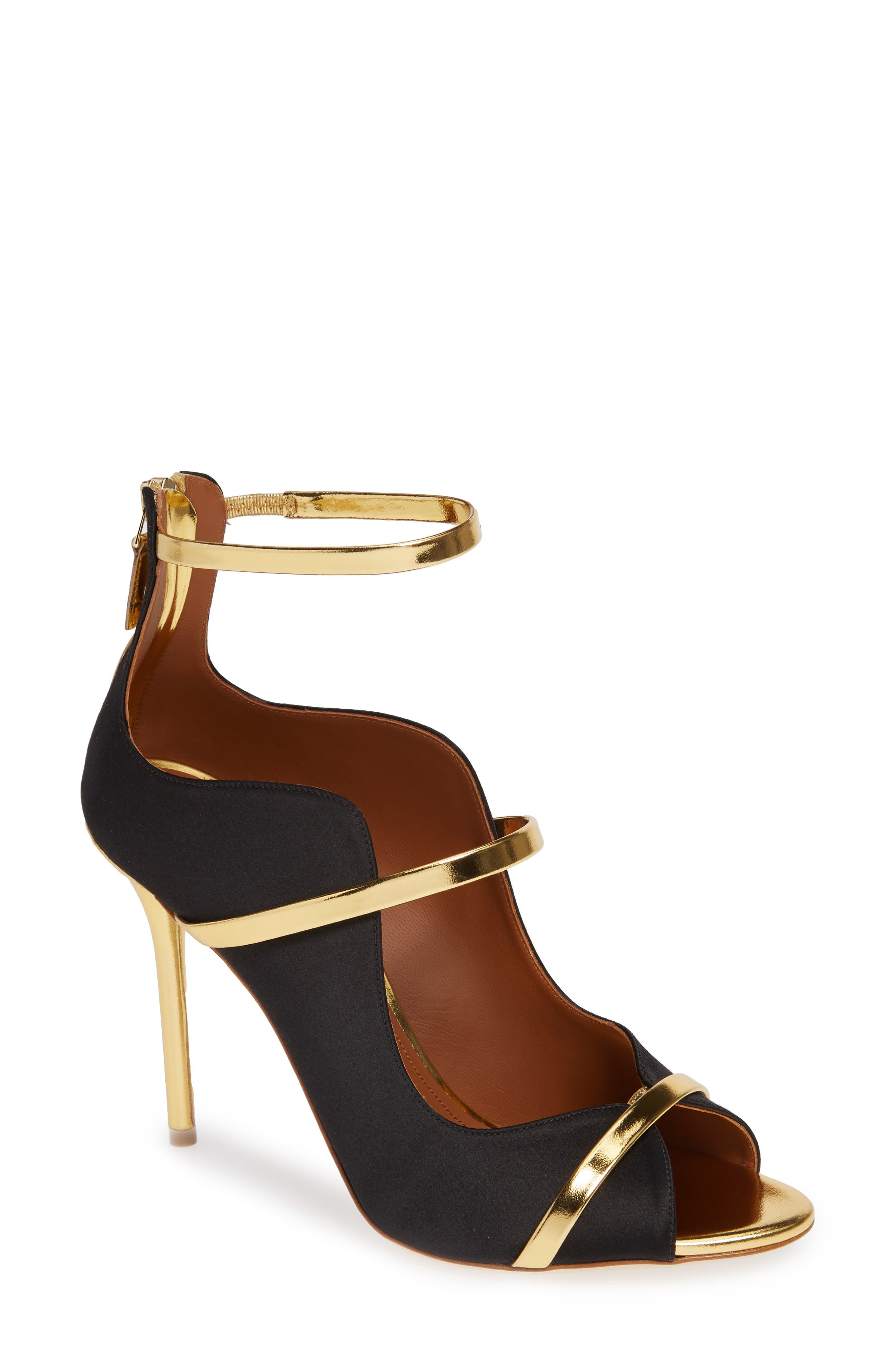 Mika Triple Band Sandal, Main, color, BLACK/ GOLD
