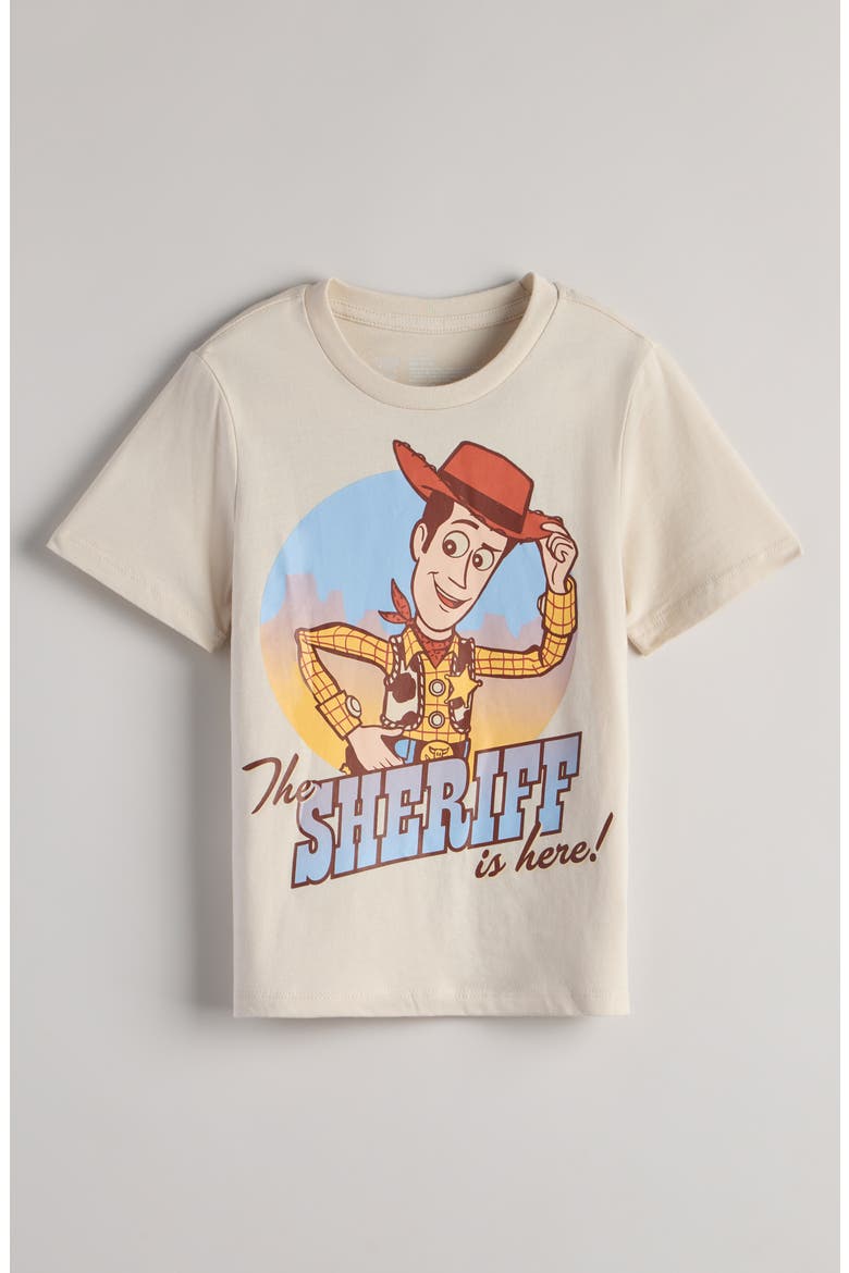 Graphic Cotton T-Shirt, Main, color, THE SHERIFF IS HERE IVORY