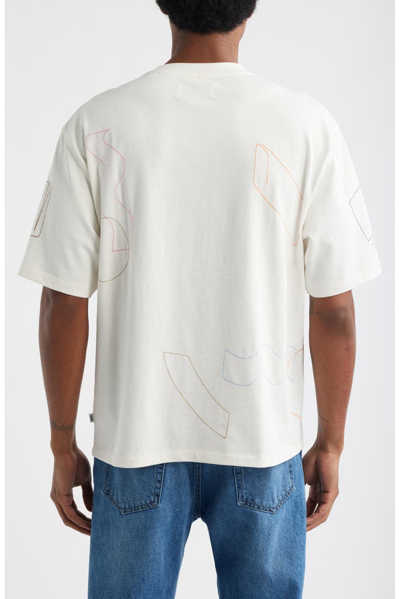 Milton Shapes Scribble Embroidery T-Shirt, Alternate, color, ECRU