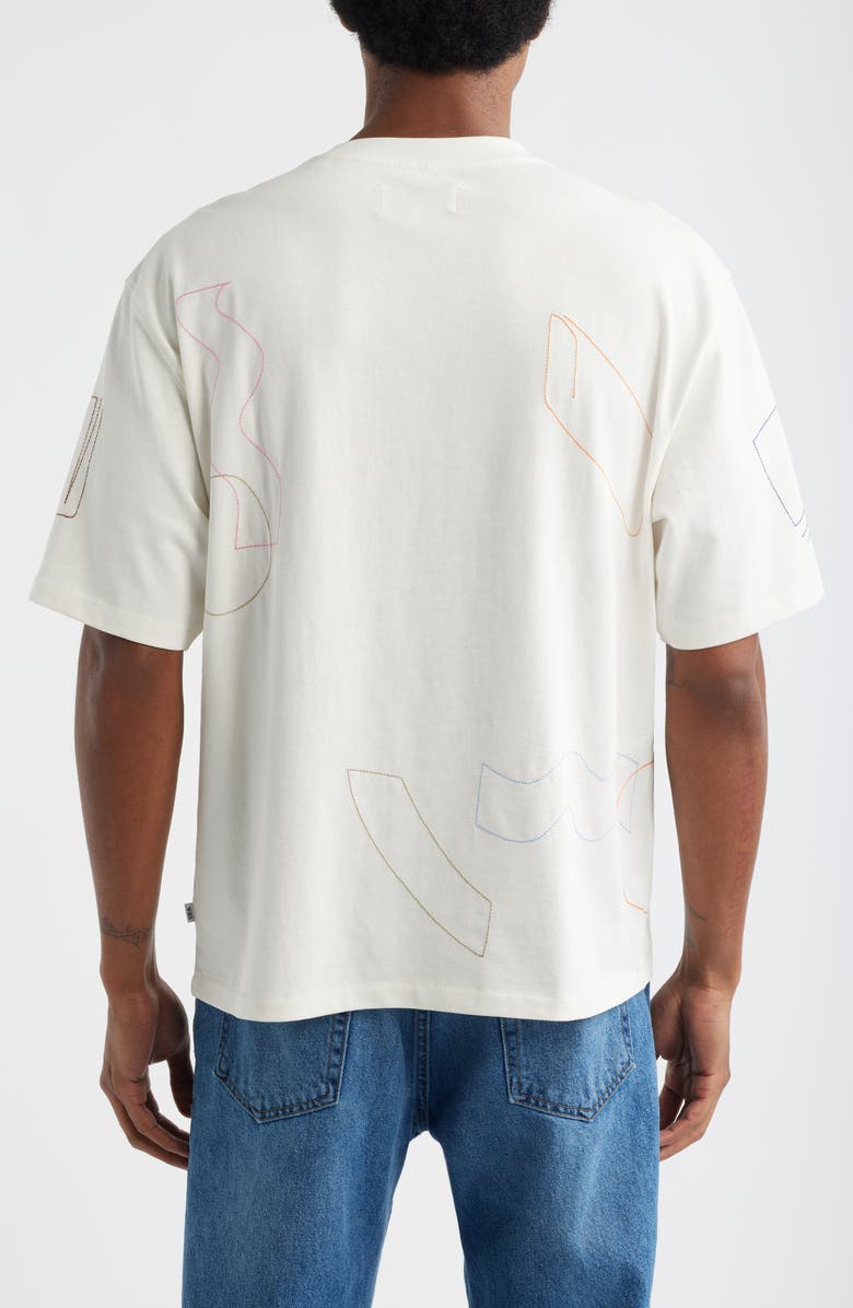 Wax London Milton Shapes Scribble Embroidery T-Shirt, Alternate, color, Ecru