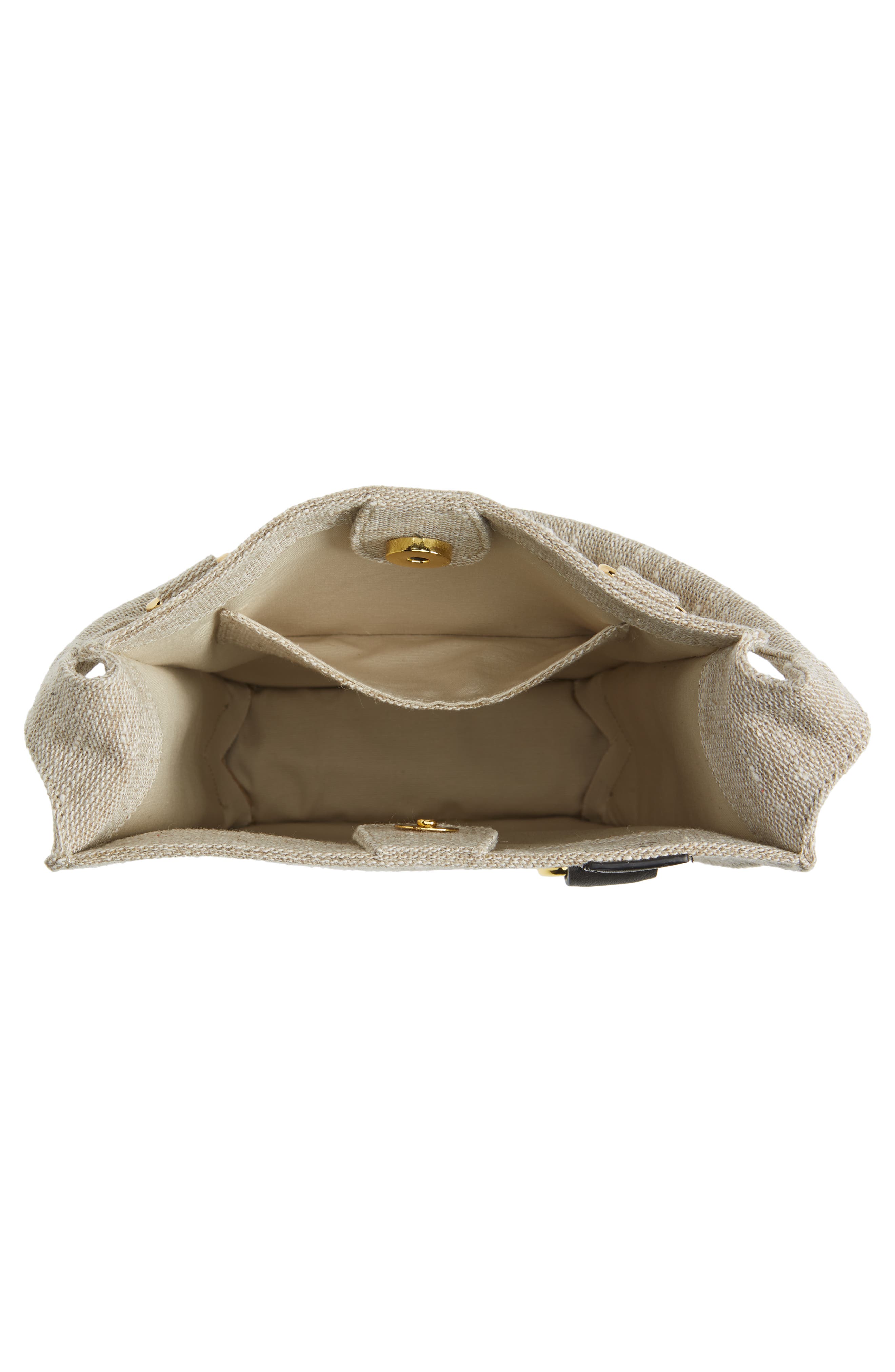 Vavvoune Mishe Linen & Leather Crossbody Bag, Alternate, color, 