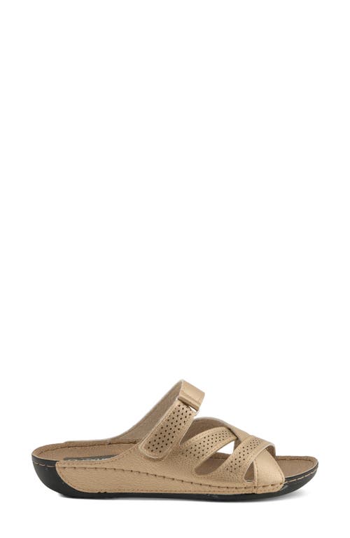 Flexus By Spring Step Karl Slide Sandal In Gold
