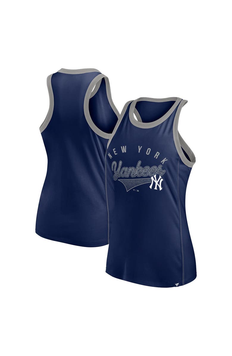 FANATICS Women's Fanatics Navy New York Yankees Tailsweep Fashion Racerback Rhinestone Tank Top, Main, color, Navy