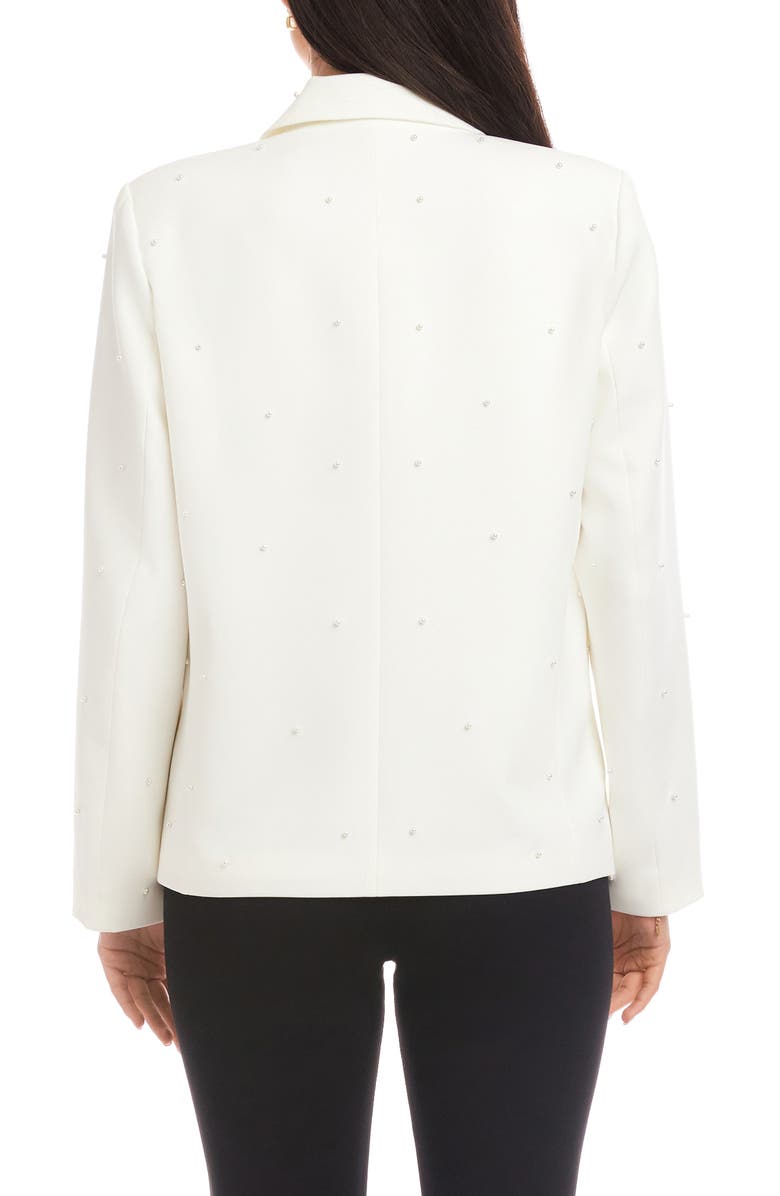 Karen Kane Faux Pearl Detail Blazer, Alternate, color, Off White