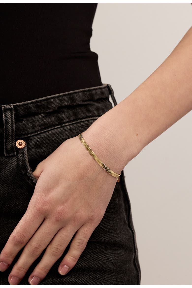 Python 18kt Gold Filled Herringbone Bracelet, Alternate, color, Gold