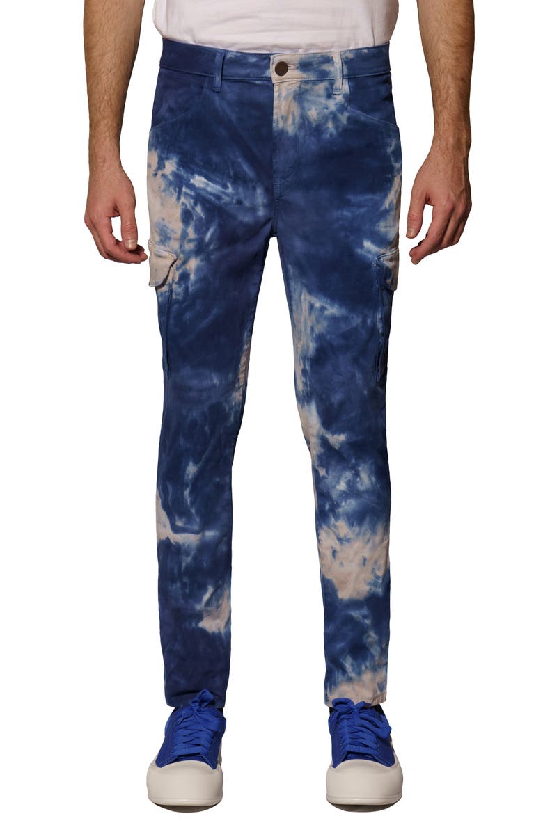 Monfrère Preston Slim Fit Tie Dye Cargo Jeans, Main, color, 