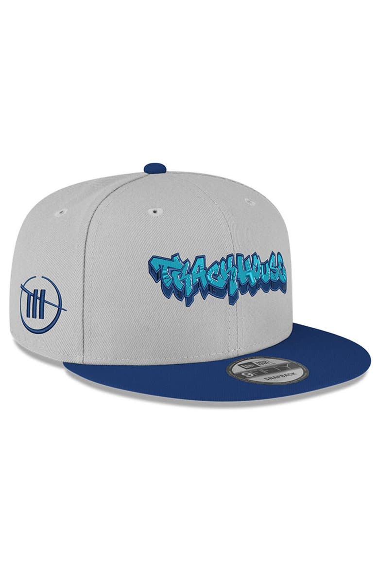 Men's New Era  Gray/Blue TRACKHOUSE RACING Graffiti 9FORTY Adjustable Hat, Main, color, Gray