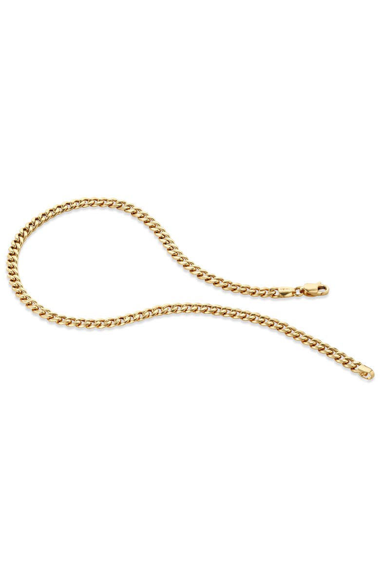 DEVATA Cuban Chain Bracelet in 14K Gold, Alternate, color, Yellow Gold