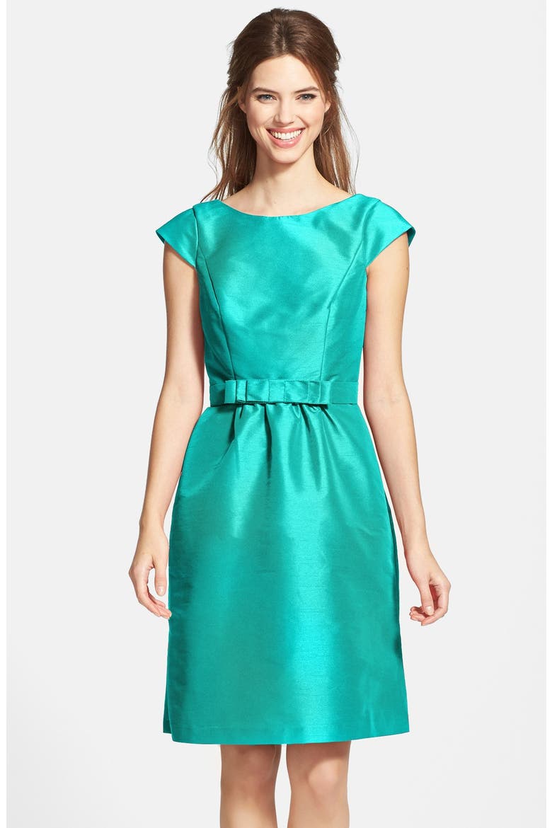 Woven Fit & Flare Dress, Main, color, AZURE