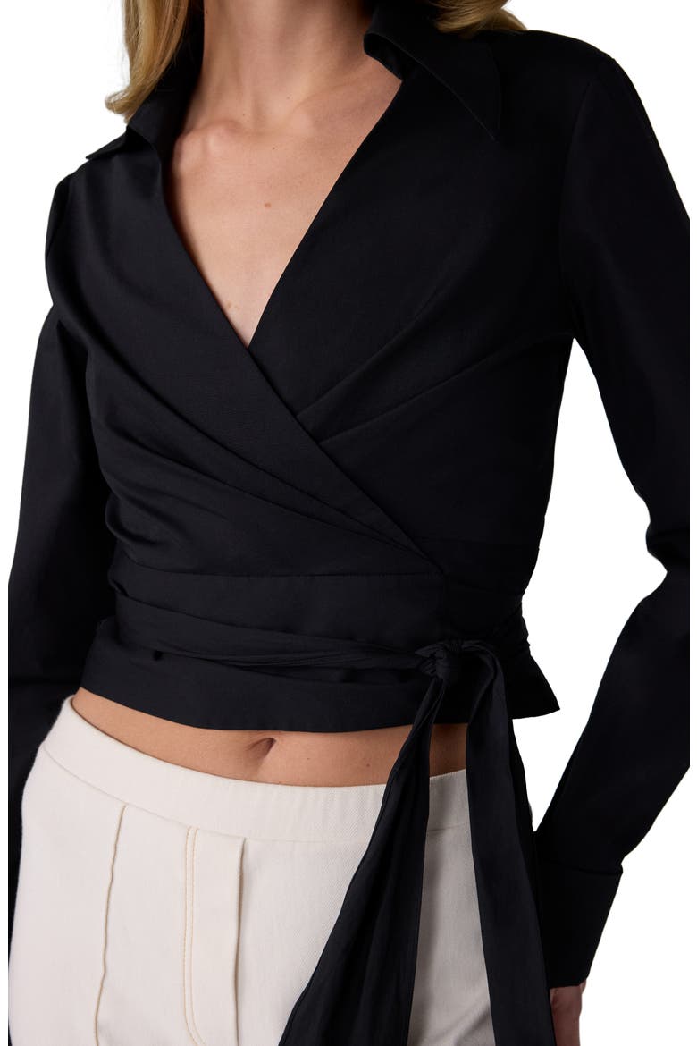 Perfect Wrap Top, Alternate, color, BLACK