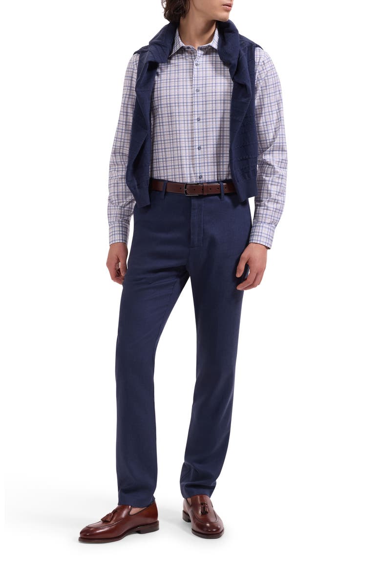 James OoohCotton® Plaid Print Button-Up Shirt, Alternate, color, AIR BLUE