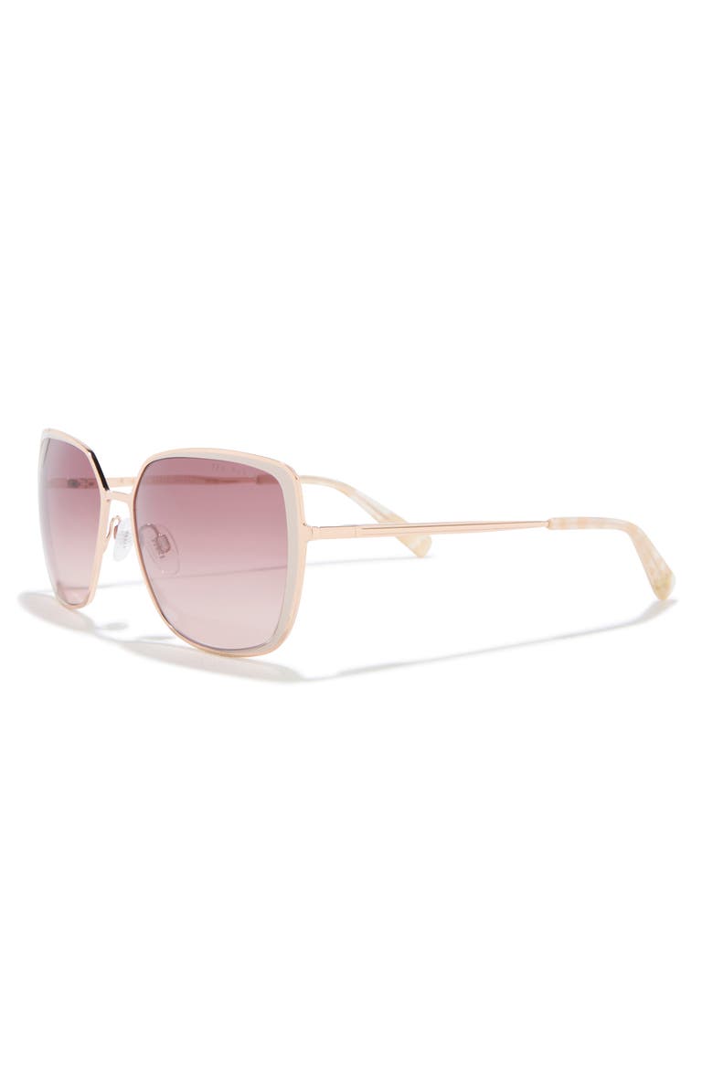 58mm Gradient Square Sunglasses, Alternate, color, ROSE GOLD