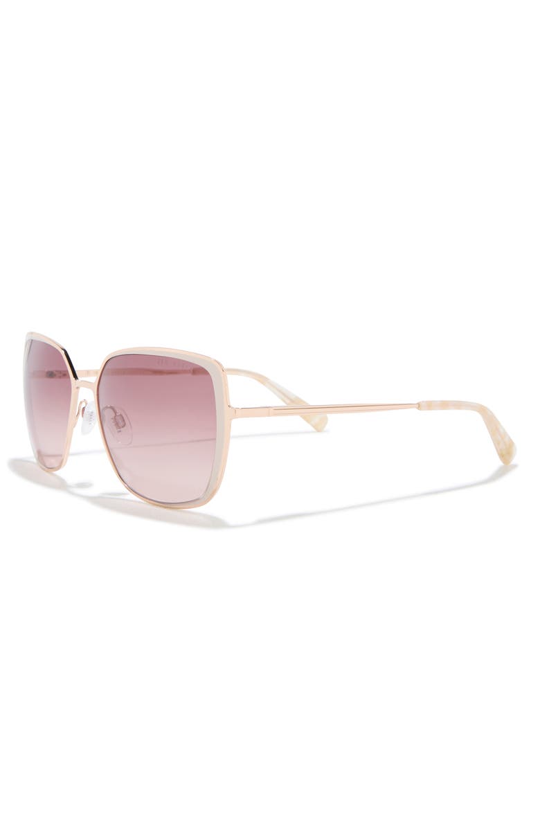 Ted Baker 58mm Gradient Square Sunglasses, Alternate, color, Rose Gold