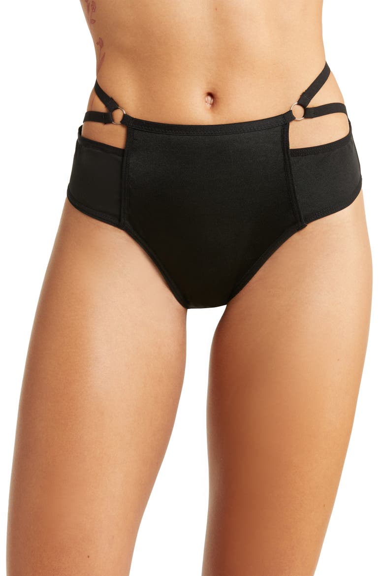 Strapped Up Bikini, Main, color, BLACK