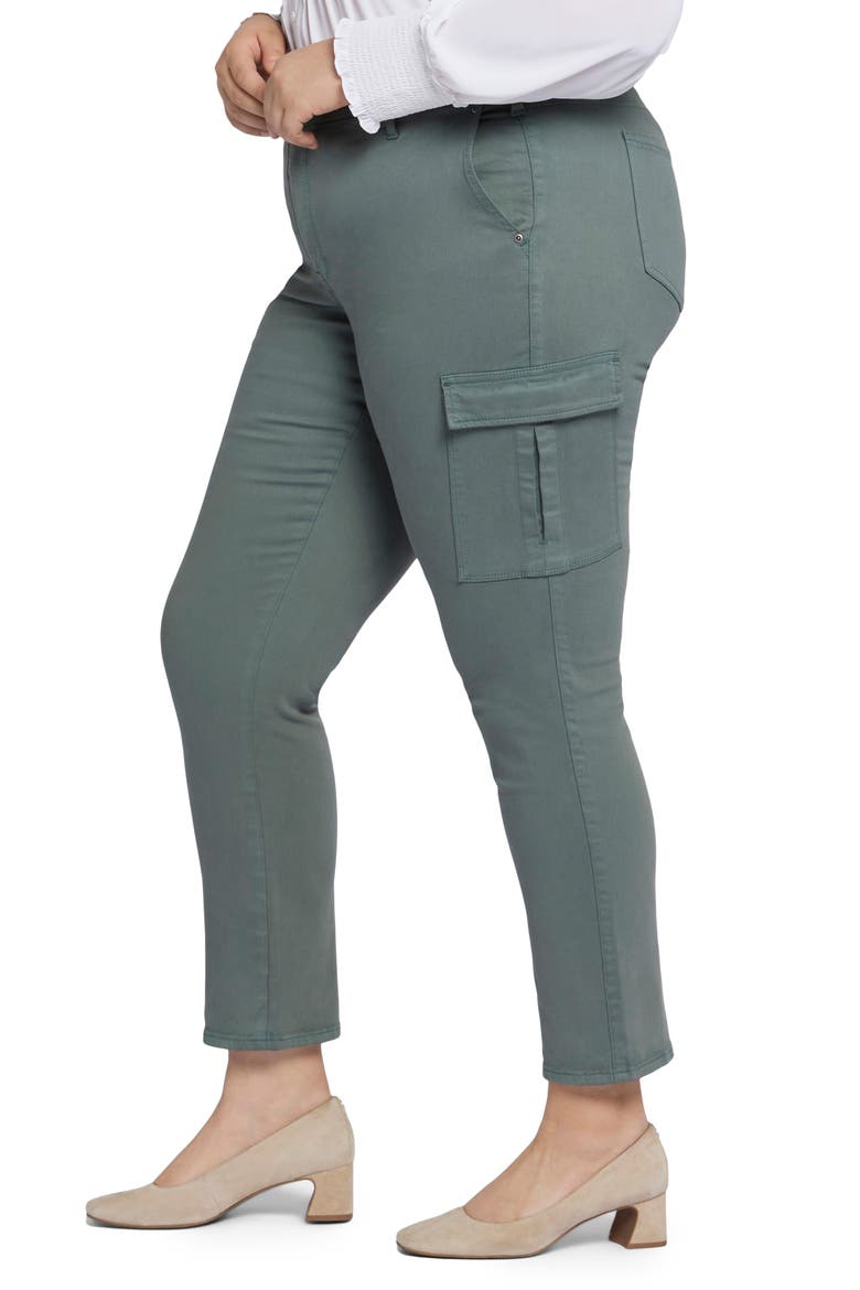 Sheri Hollywood Waist Slim Cargo Jeans, Alternate, color, SAGE LEAF