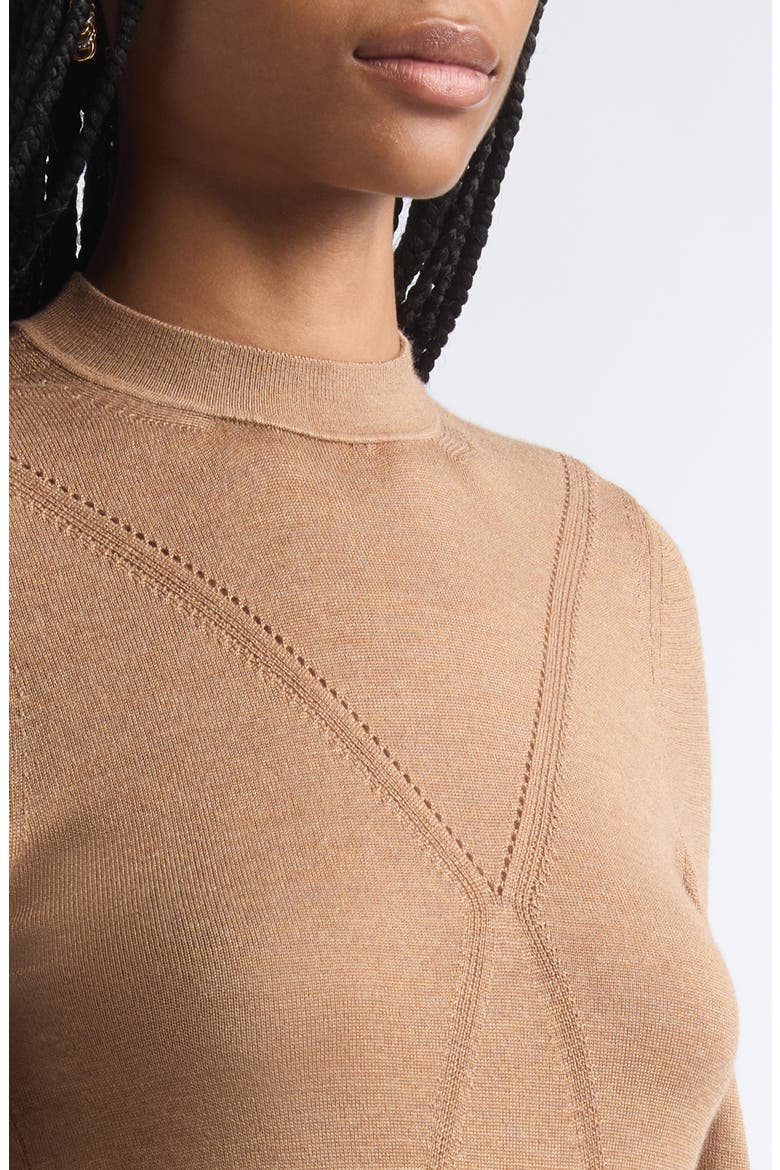 Wool & Silk Crewneck Sweater, Alternate, color, CAMEL