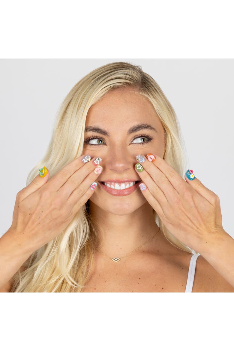 Kawaii Star Luxury Handmade Press On Nails, Alternate, color, Multicolor
