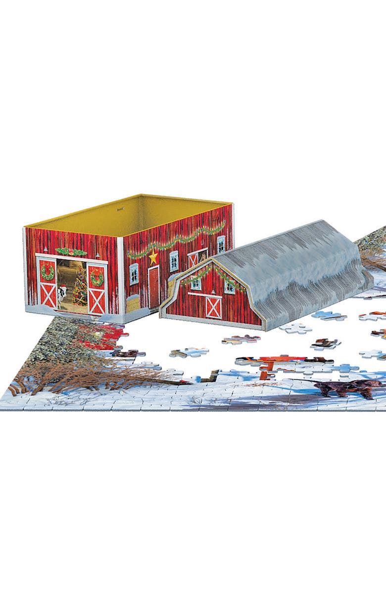 Eurographics Puzzle Tin Christmas Barn 550 Piece Jigsaw, Alternate, color, Multicolored
