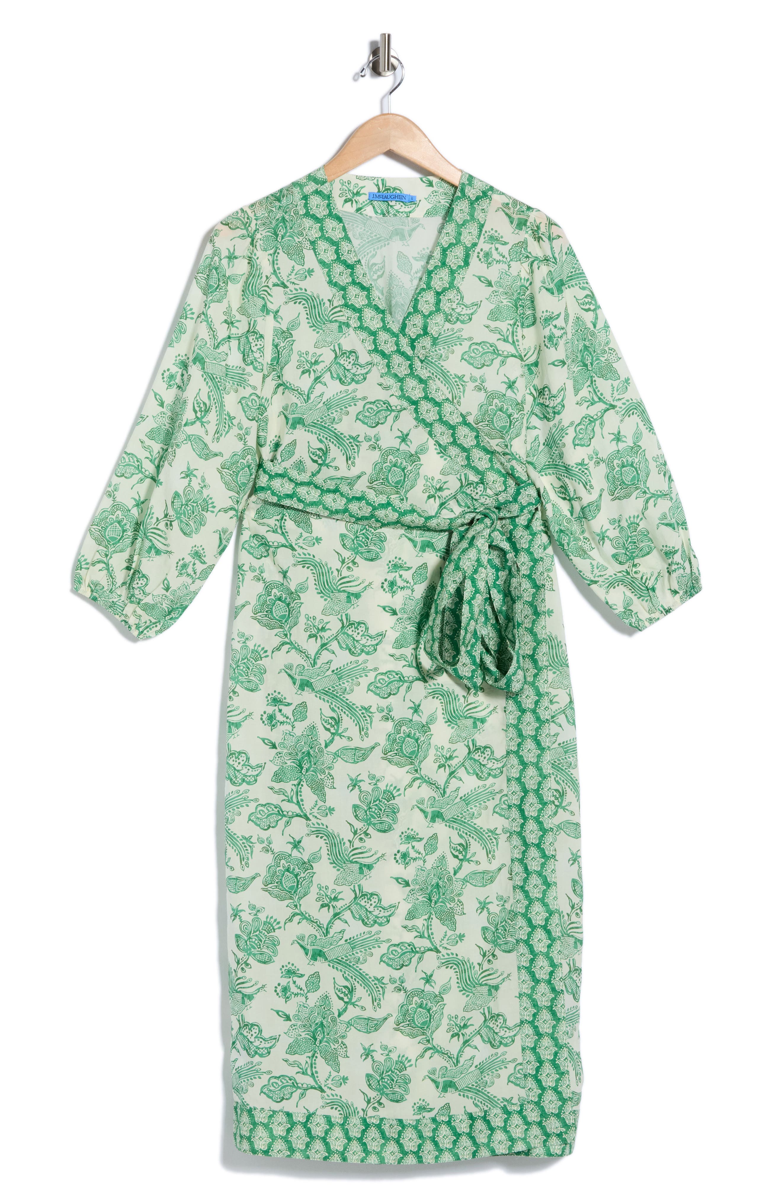 alana printed wrap over midi dress The Alana