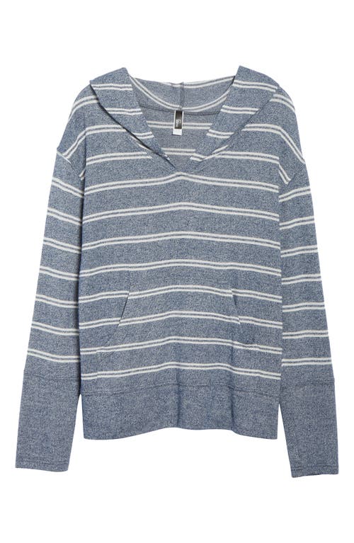 Felina Jenny Slub Knit Lounge Hoodie In Gray