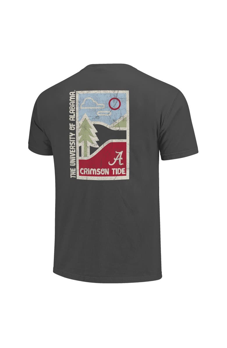 IMAGE ONE Men's  Graphite Alabama Crimson Tide Comfort Colors Minimal Vista Distressed Graphics T-Shirt, Alternate, color, Graphite