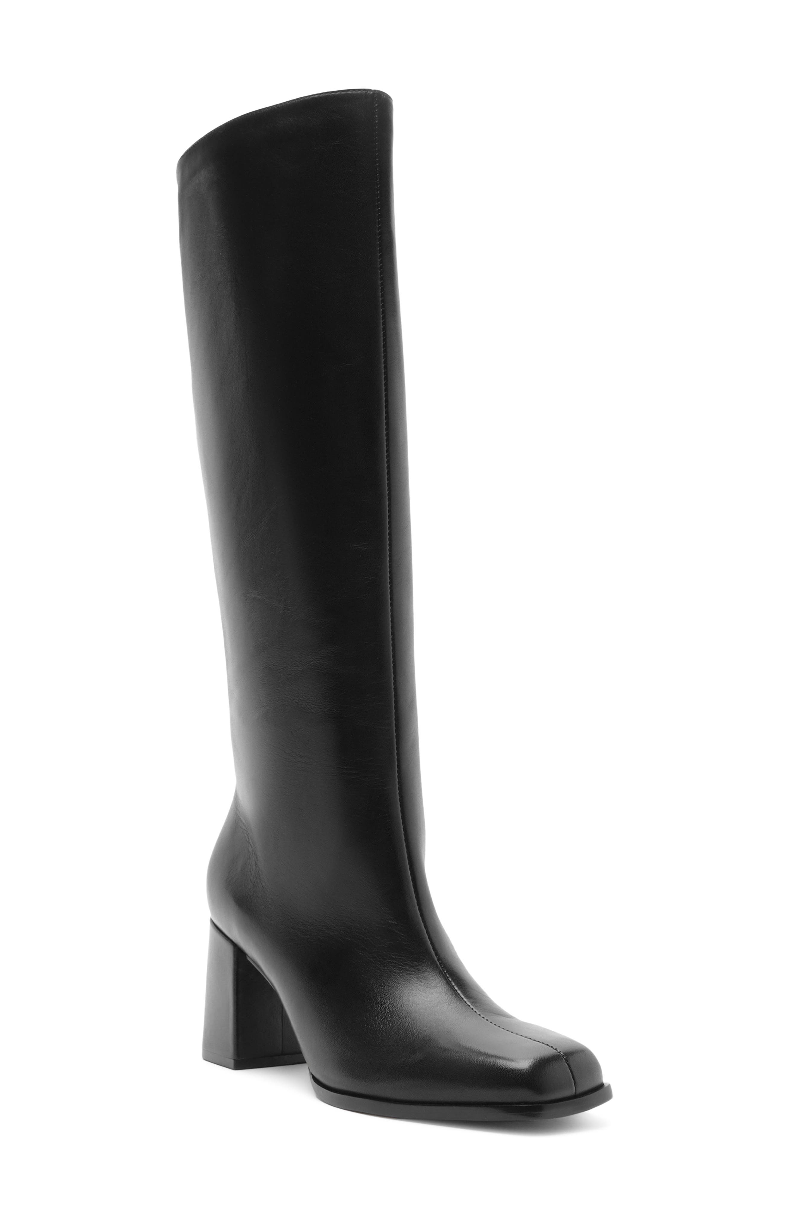 Nancy Block Heel Knee High Boot, Main, color, BLACK